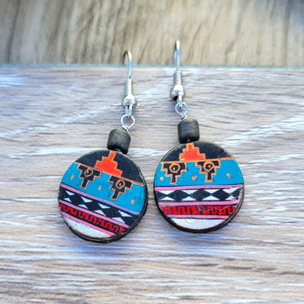Handmade Vintage Ceramic Earrings